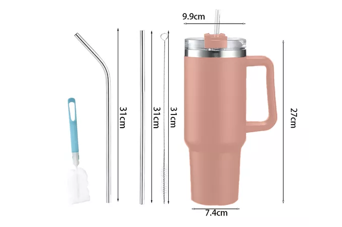Foto 3 pulgar | Vaso Térmico De 40oz Acero Inoxidable Con Popote Y Cepillo