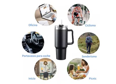 Foto 3 | Vaso Térmico De 40oz Acero Inoxidable Con Popote Y Cepillo