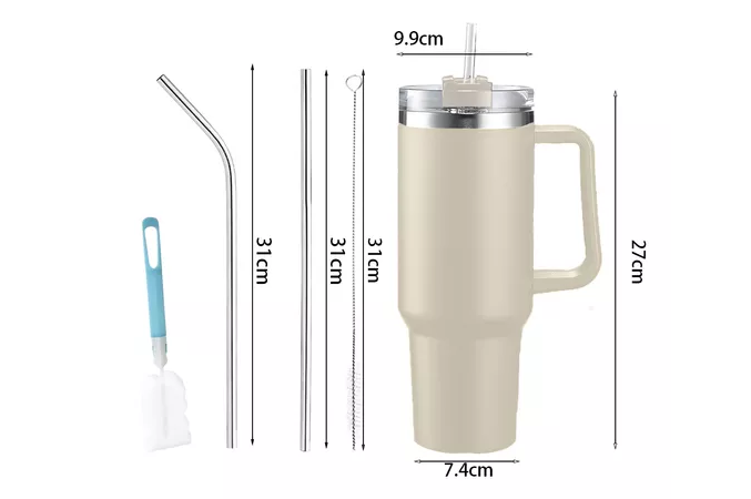 Foto 2 | Vaso Térmico De 40oz Acero Inoxidable Con Popote Y Cepillo