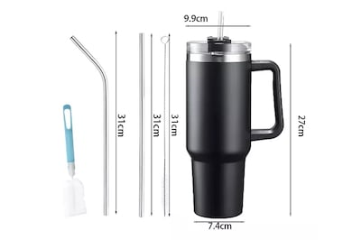 Foto 2 | Vaso Térmico De 40oz Acero Inoxidable Con Popote Y Cepillo