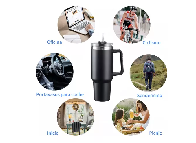 Foto 4 | Vaso Térmico De 40oz Acero Inoxidable Con Popote Y Cepillo