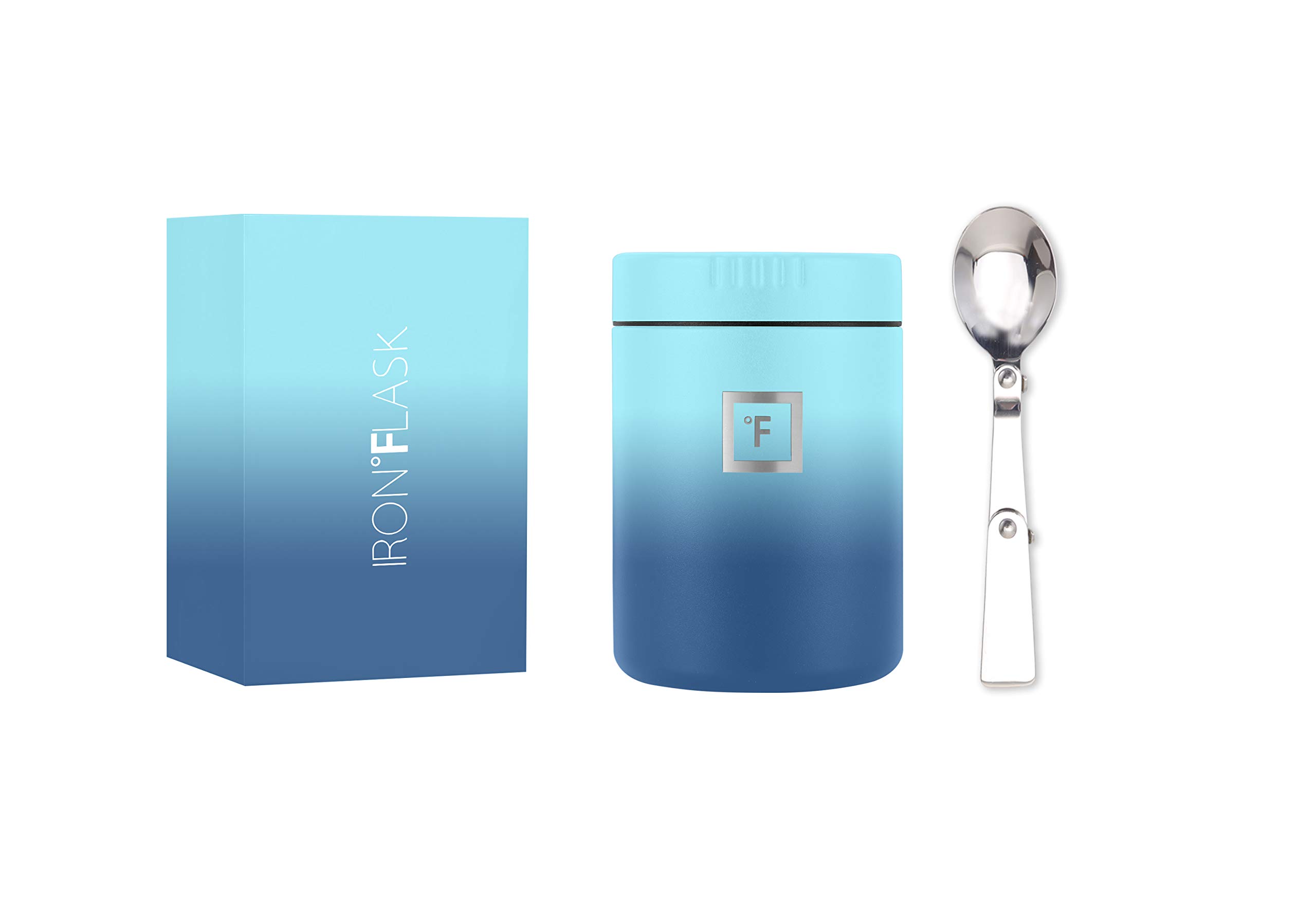 Foto 2 pulgar | Tarro Aislante Para Alimentos Thermos Iron °flask De 470 Ml Con Cuchara, Azul - Venta Internacional.