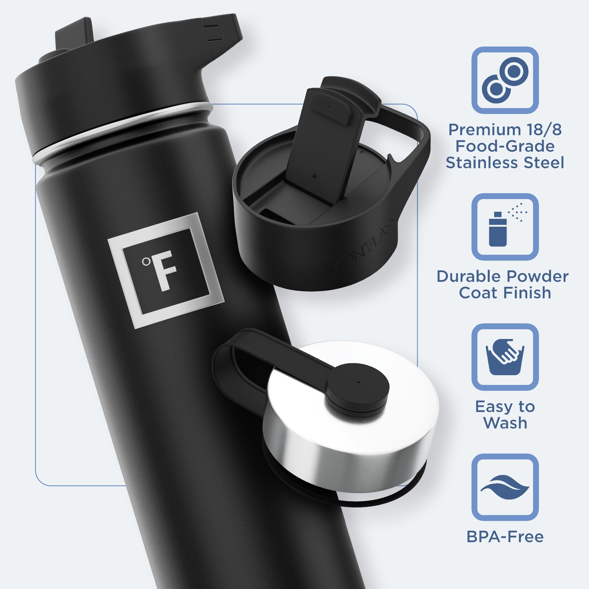 Foto 6 pulgar | Botella De Agua Iron °flask Para Acampar Y Senderismo, 650 Ml, Grafito - Venta Internacional.