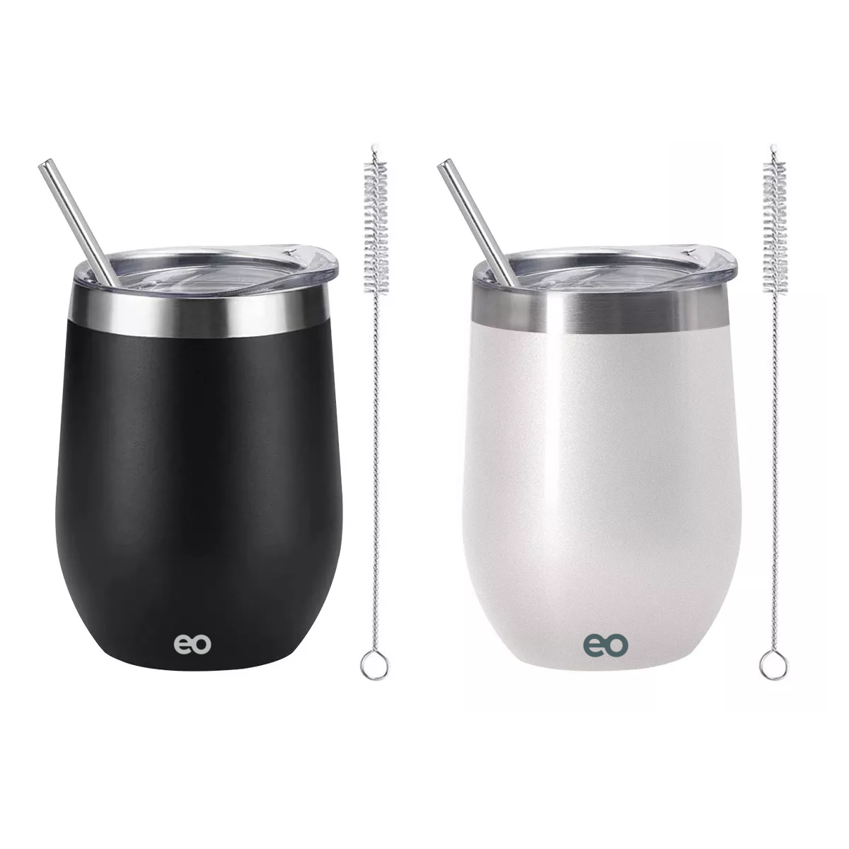 Language Vaso Térmico Vino/café Acero Inoxidable,12oz Calor/frí 2pz Eo Safe Imports Esi-11862-1 Multicolor