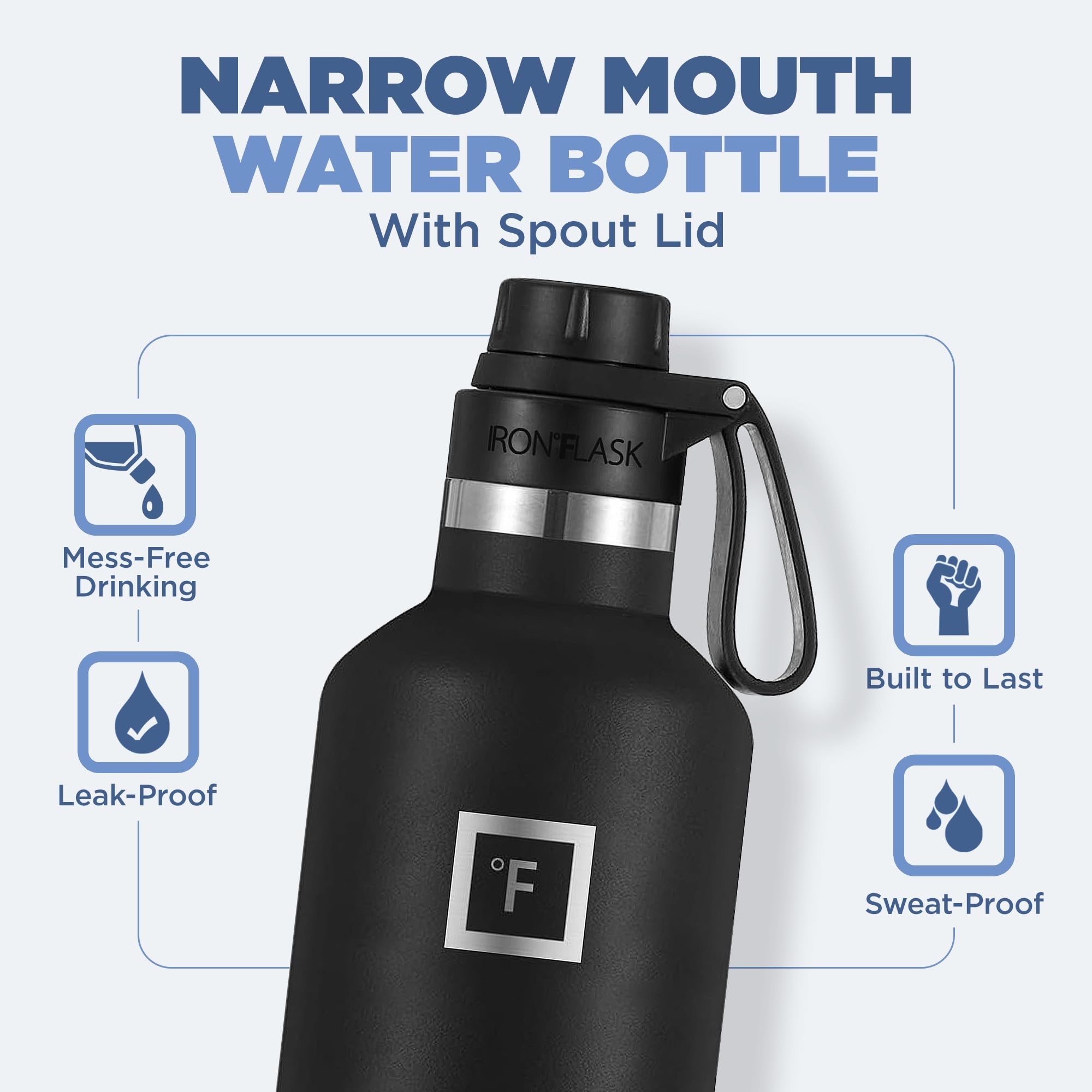 Foto 2 | Botella De Agua Iron °flask Para Acampar Y Senderismo, 950 Ml, Color Azul Crepúsculo - Venta Internacional.