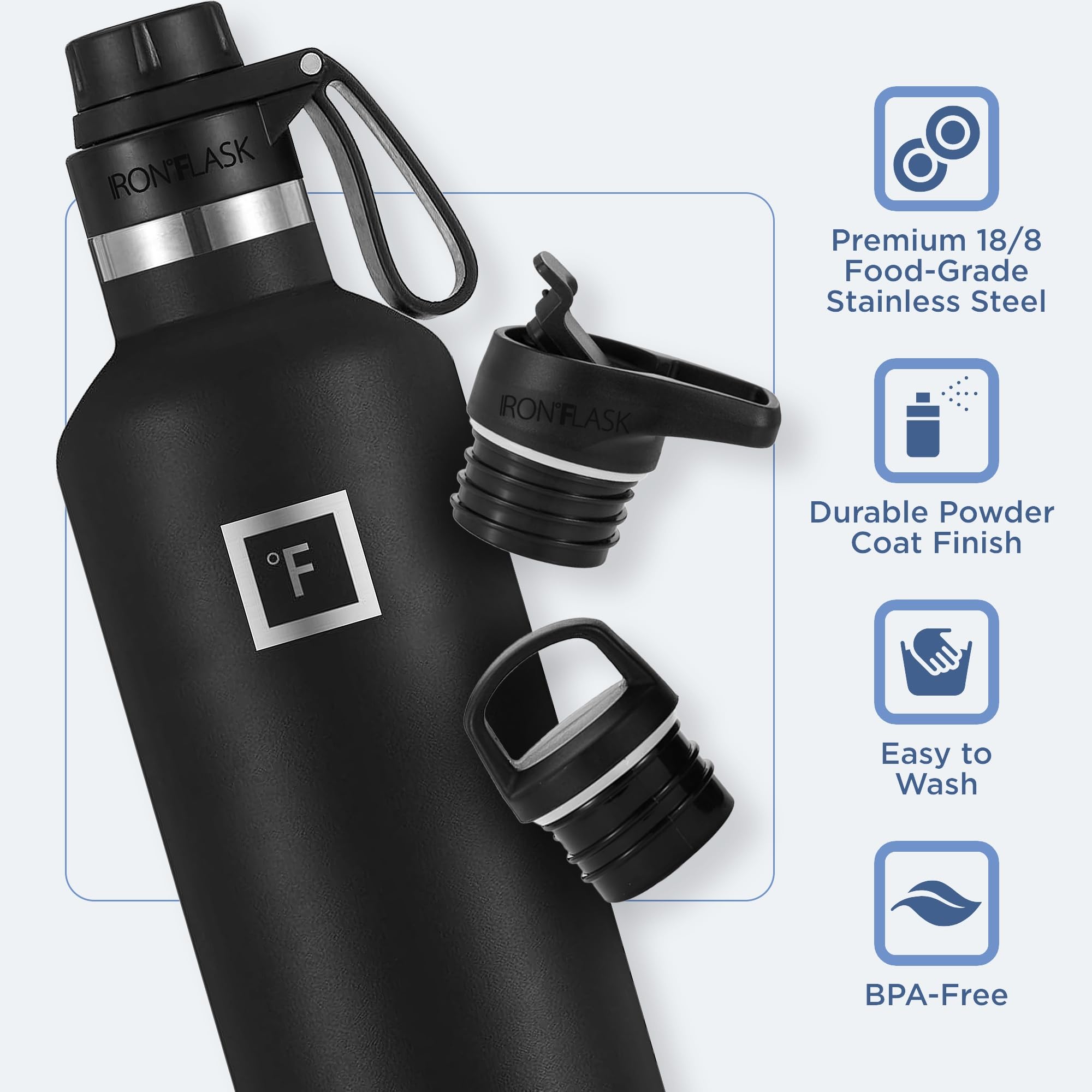 Foto 6 pulgar | Botella De Agua Iron °flask Para Acampar Y Senderismo, 950 Ml, Color Azul Crepúsculo - Venta Internacional.