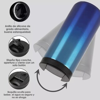 Foto 3 | Language Vaso Térmico Vino Café Te 400ml Acero Inoxidable Eo Safe Imports Esi-10479-1 Azul