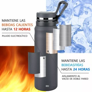 Foto 2 | Language Termo Acero Inoxidable Con Infusor De Té,taza Térmica 1000ml Eo Safe Imports Esi-11855-1 Gris