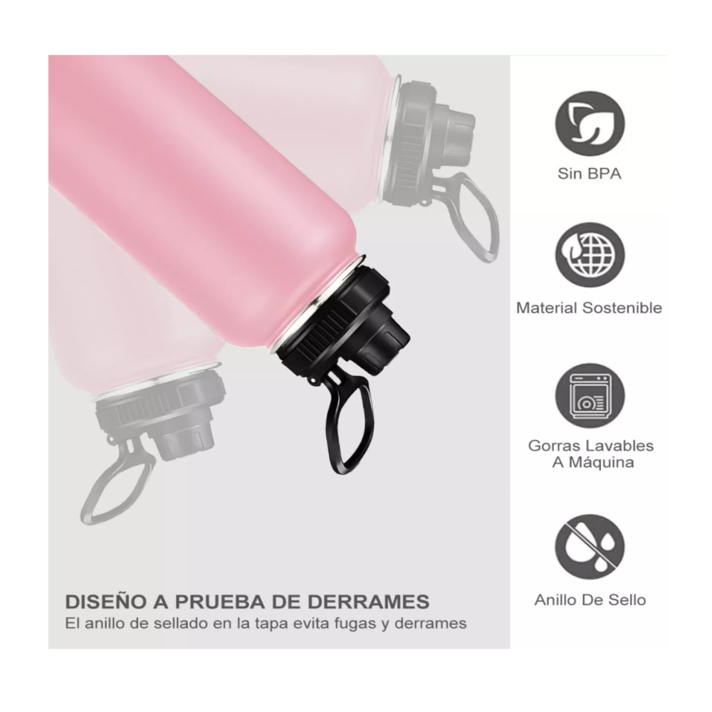 Foto 3 pulgar | Termos Taza Acero Inoxidable 1 Litro Botella Fría/caliente Rosa Belug