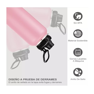 Foto 2 | Termos Taza Acero Inoxidable 1 Litro Botella Fría/caliente Rosa Belug