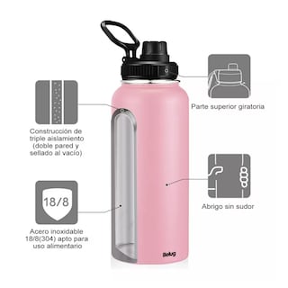 Foto 4 | Termos Taza Acero Inoxidable 1 Litro Botella Fría/caliente Rosa Belug