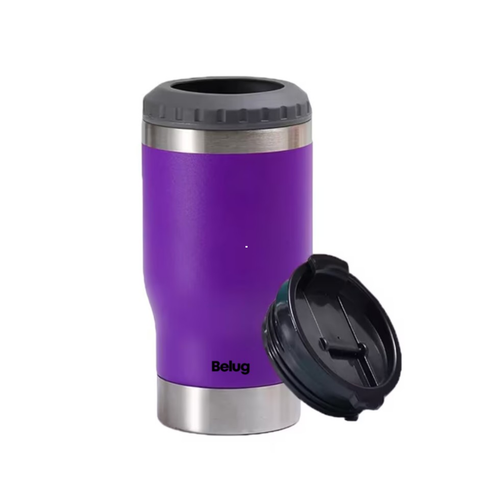 Foto 2 pulgar | Portalatas De Cerveza De Acero Inoxidable Vaso Térmico 14oz Violeta Belug