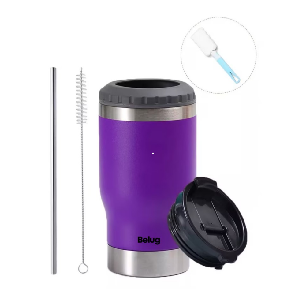 Foto 3 pulgar | Portalatas De Cerveza De Acero Inoxidable Vaso Térmico 14oz Violeta Belug