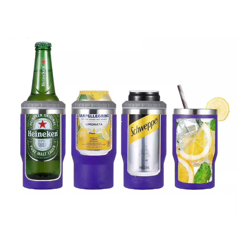 Foto 4 pulgar | Portalatas De Cerveza De Acero Inoxidable Vaso Térmico 14oz Violeta Belug