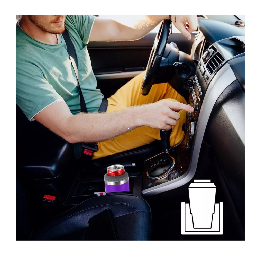 Foto 5 pulgar | Portalatas De Cerveza De Acero Inoxidable Vaso Térmico 14oz Violeta Belug