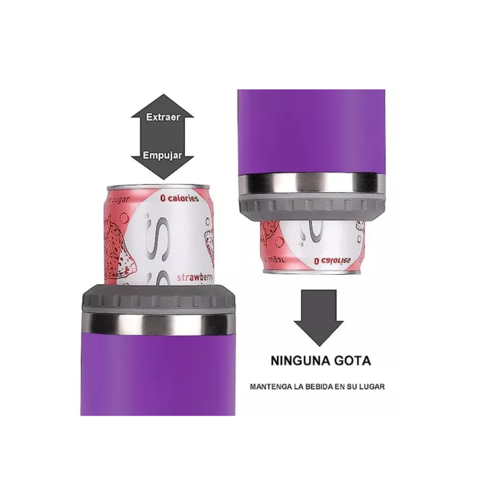 Foto 6 pulgar | Portalatas De Cerveza De Acero Inoxidable Vaso Térmico 14oz Violeta Belug