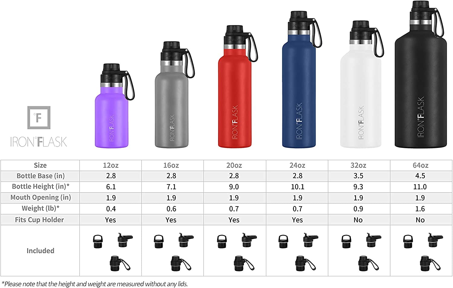 Foto 3 pulgar | Botella de Agua Iron °flask 700 Ml con 3 Tapas - Venta Internacional