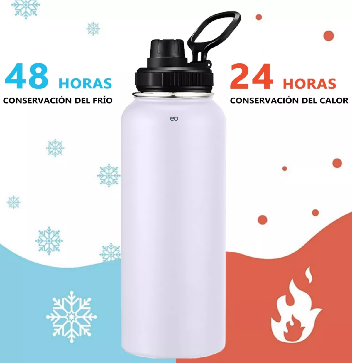 Foto 3 pulgar | Termo Vaso-botella Acero Inoxidable 1150ml Eo Safe Imports Esi-11368 Blanco