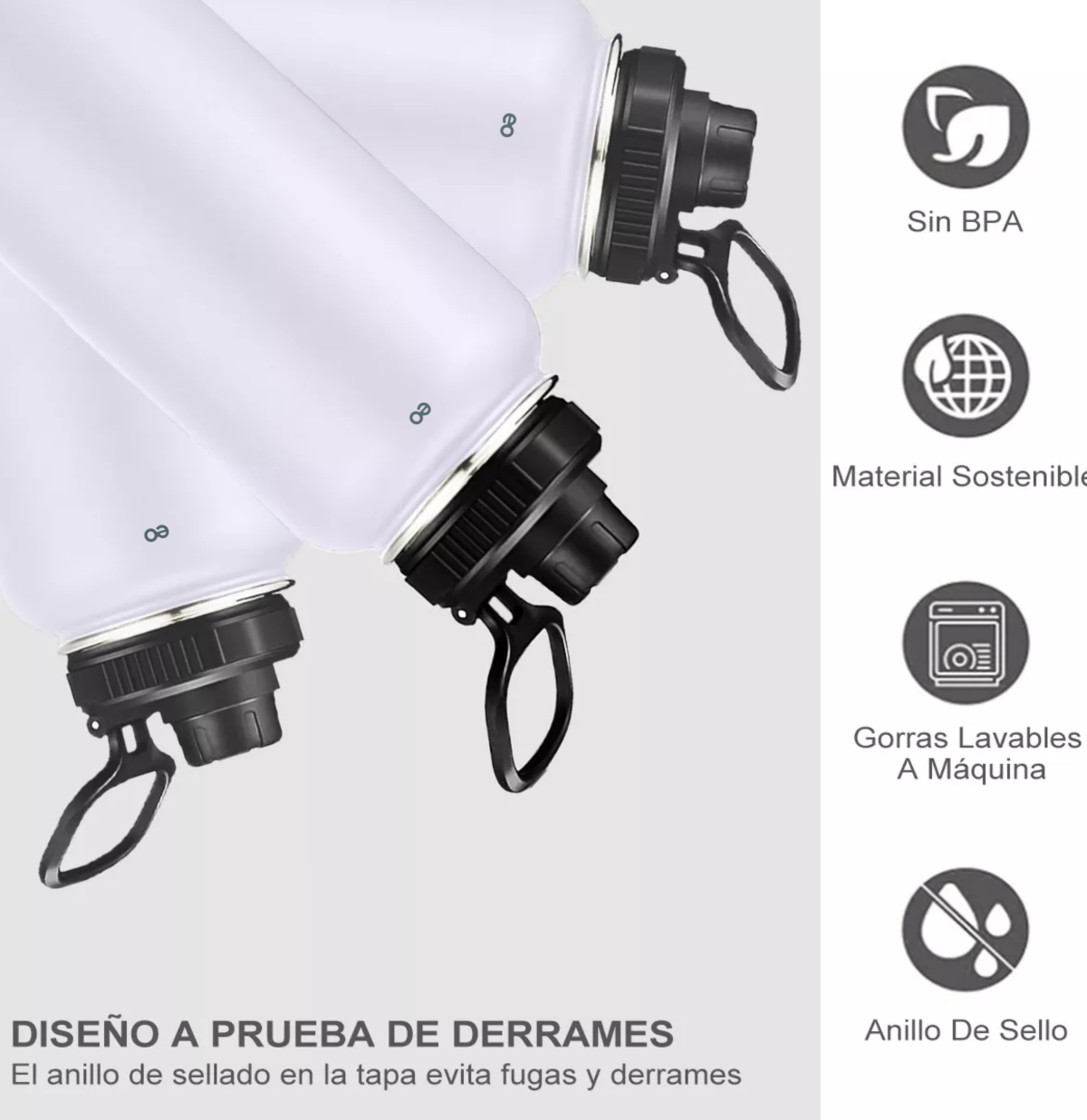 Foto 5 pulgar | Termo Vaso-botella Acero Inoxidable 1150ml Eo Safe Imports Esi-11368 Blanco