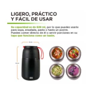 Foto 3 | Language Termo De Acero Inoxidable 628 Ml Para Comida Eo Safe Imports Esi-15056-1 Negro