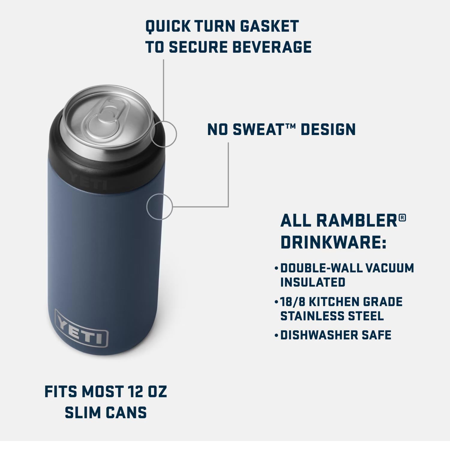 Foto 5 pulgar | Aislante Para Latas Yeti Rambler Colster Slim, 355 Ml, Big Sky Blue - Venta Internacional.