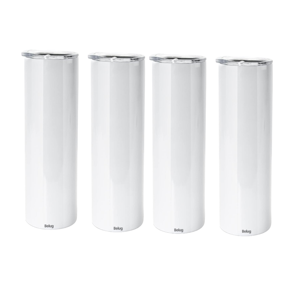 Vaso Termo Sublimación Sublimar Acero 20oz 4 Pzs Blanco Belug