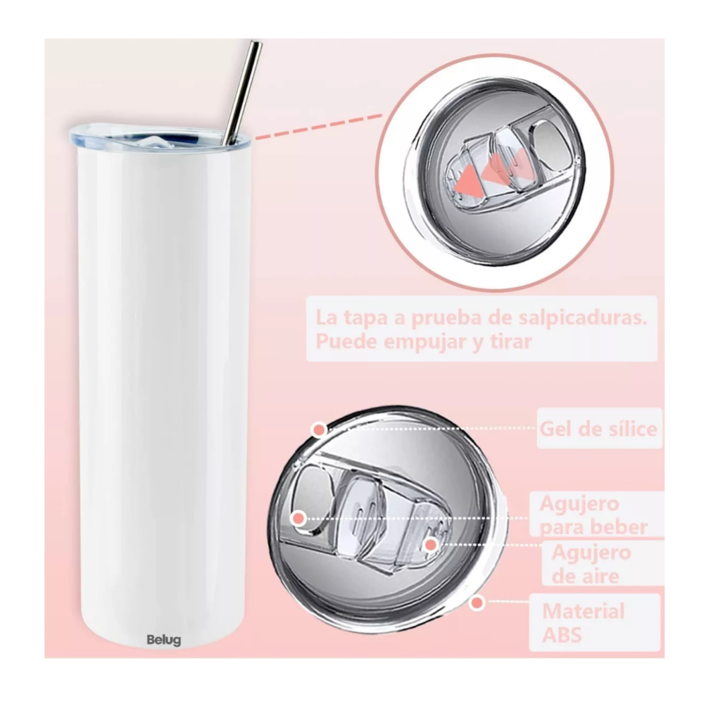 Foto 2 | Vaso Termo Sublimación Sublimar Acero 20oz 4 Pzs Blanco Belug