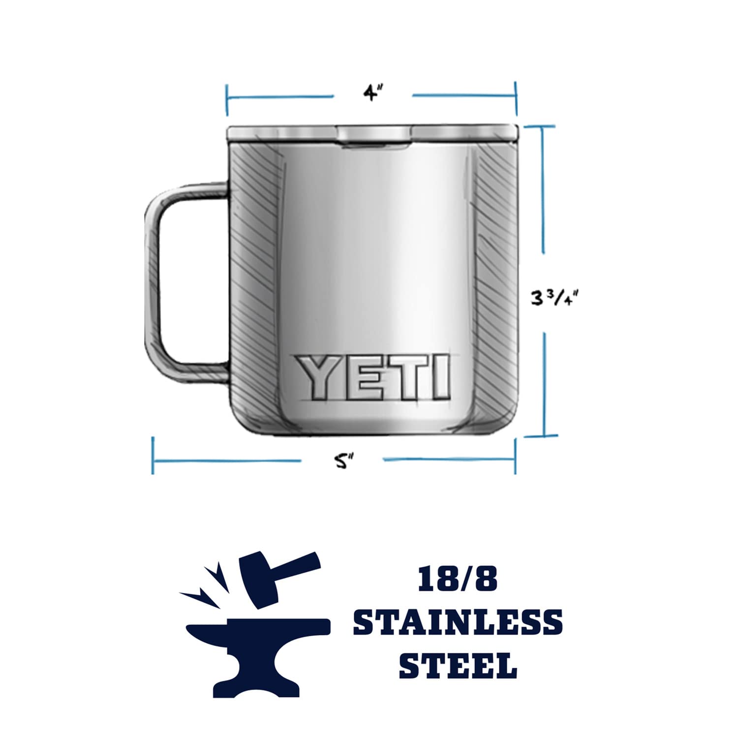 Foto 3 pulgar | Taza Yeti Rambler De Acero Inoxidable Con Aislamiento Al Vacío De 400 Ml - Venta Internacional.