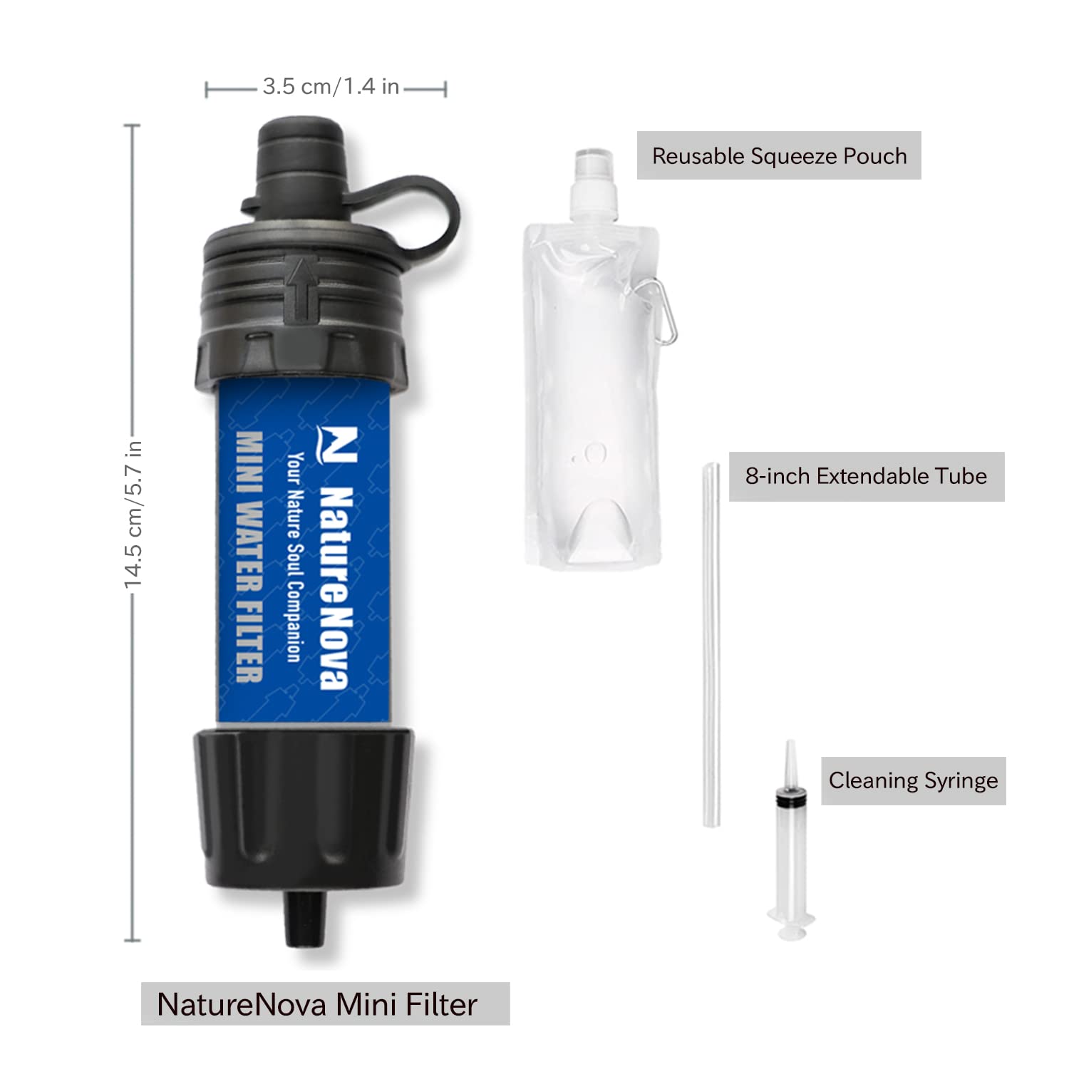 Foto 5 pulgar | Filtro De Agua Naturenova Mini Portátil Para Senderismo Y Acampada, Paquete De 2 - Venta Internacional.