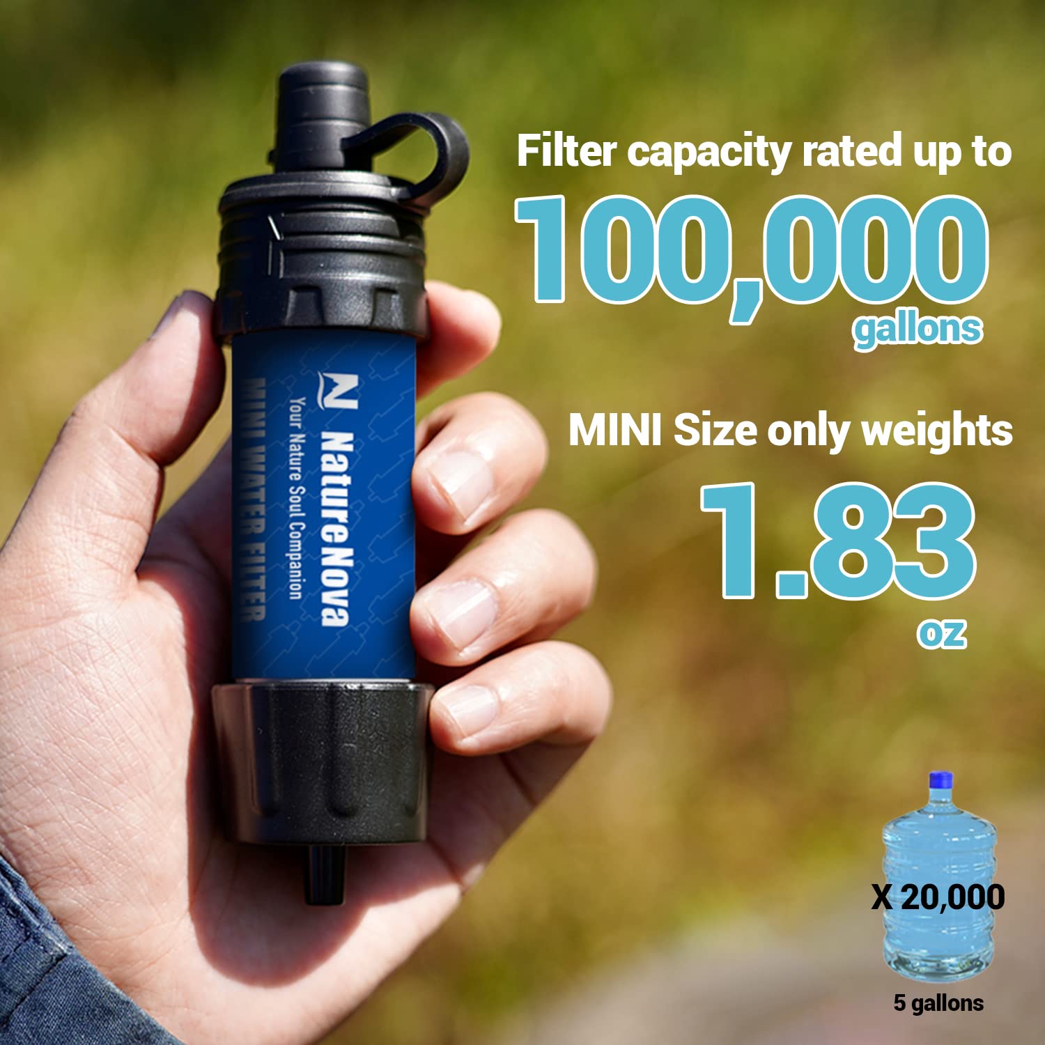 Foto 6 pulgar | Filtro De Agua Naturenova Mini Portátil Para Senderismo Y Acampada, Paquete De 2 - Venta Internacional.