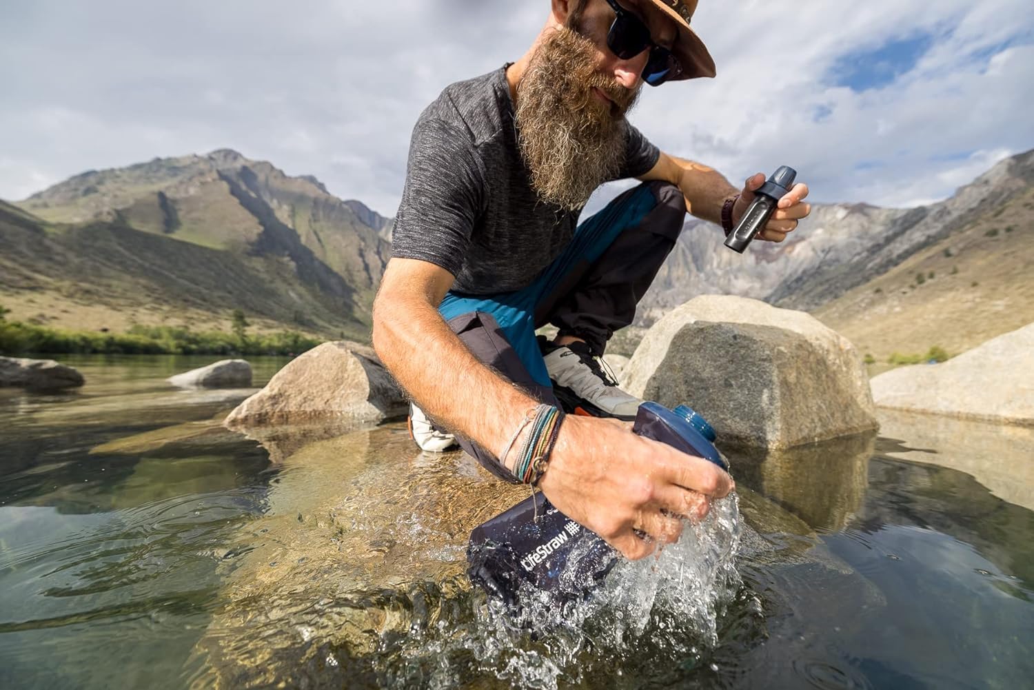 Foto 5 pulgar | Filtro De Agua Lifestraw Peak Series 1l Dark Mountain Grey - Venta Internacional.
