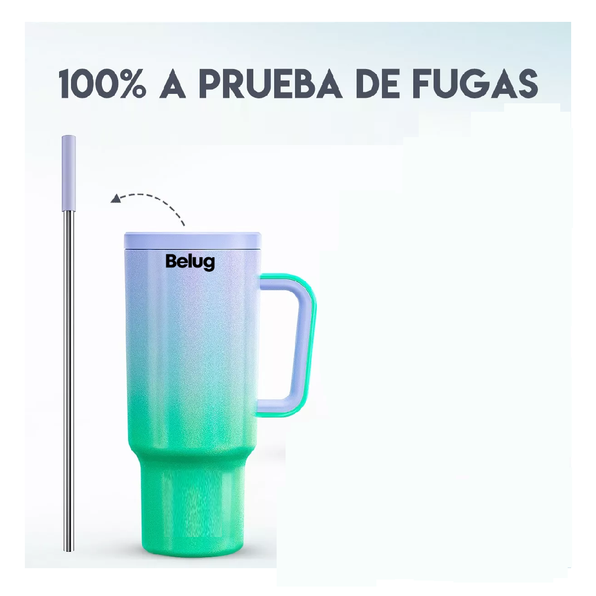 Foto 4 pulgar | Taza De Viaje Belug De Acero Inoxidable 40 Oz Verde Y Morado