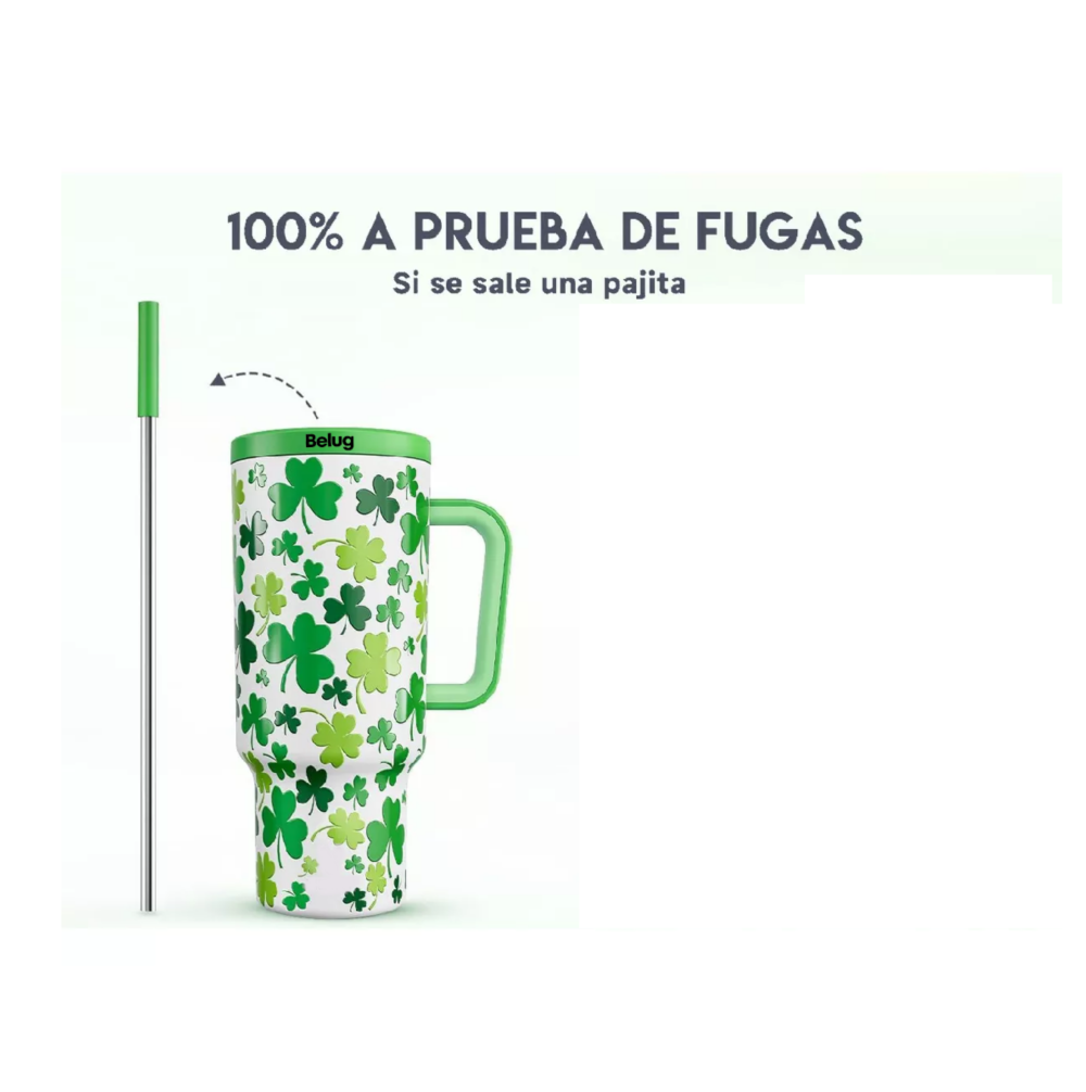 Foto 4 pulgar | Vaso Térmico Acero Inoxidable Calor/frío Dos Picos 40oz Verde Belug