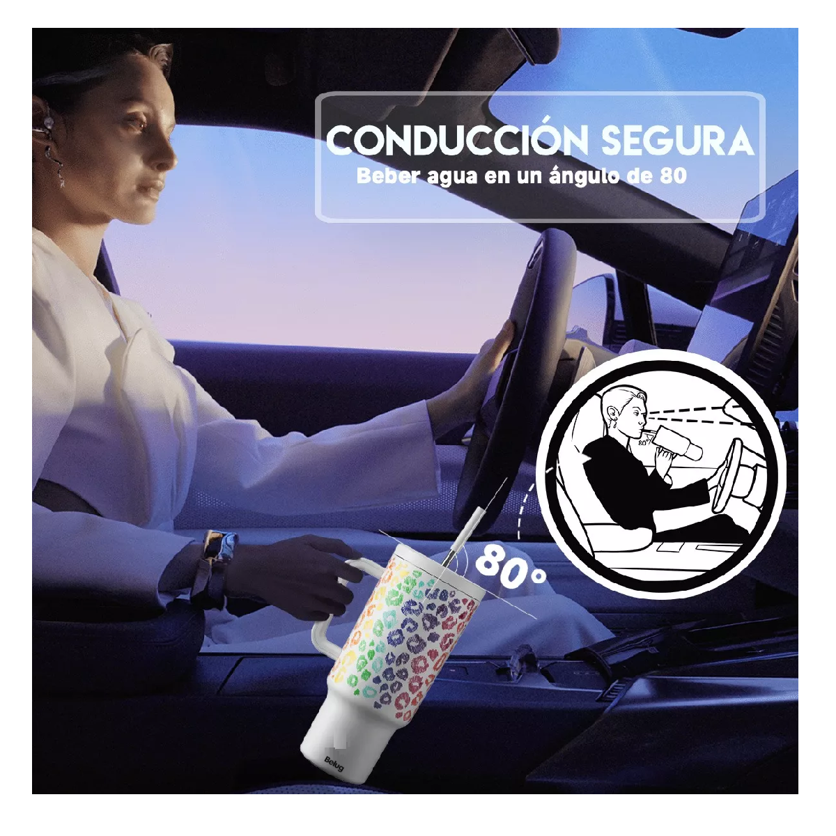 Foto 5 pulgar | Vaso Térmico Belug De Acero Inoxidable Calor/frío Dos Picos 40 Oz Lanios