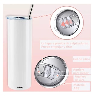 Foto 2 | Vaso Termo Sublimación Lab.g Sublimar Acero 20oz 4 Pzs Blanco