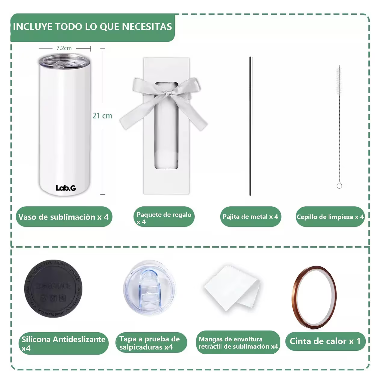 Foto 4 pulgar | Vaso Termo Sublimación Lab.g Sublimar Acero 20oz 4 Pzs Blanco