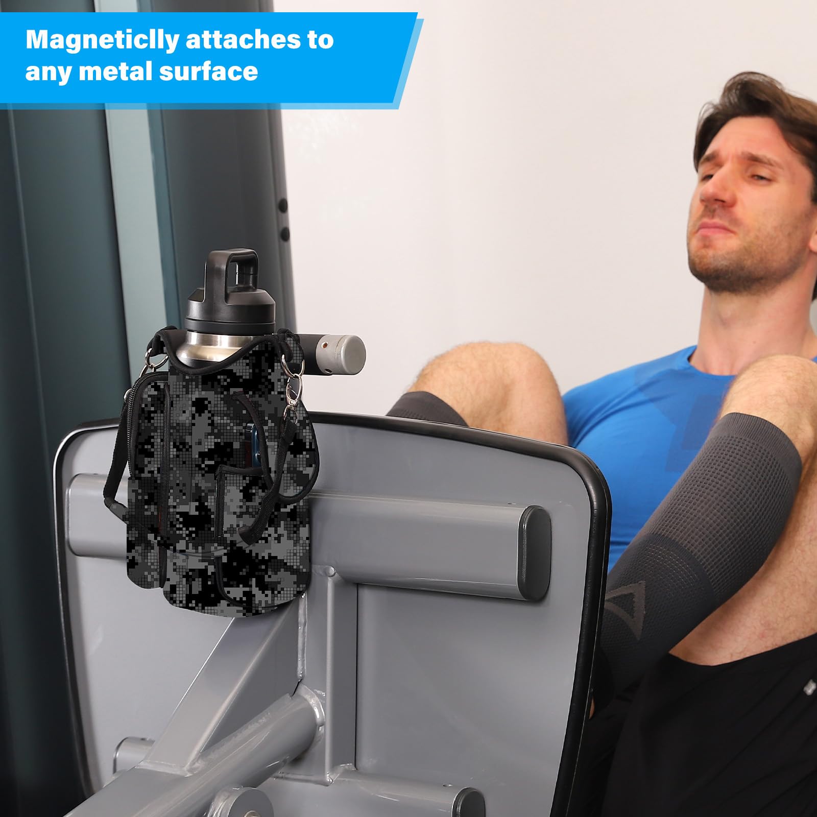 Foto 6 pulgar | Soporte Magnético Para Botella De Agua Para Bolsa De Gimnasio, Icolor, Con Bolsillos Para Teléfono - Venta Internacio