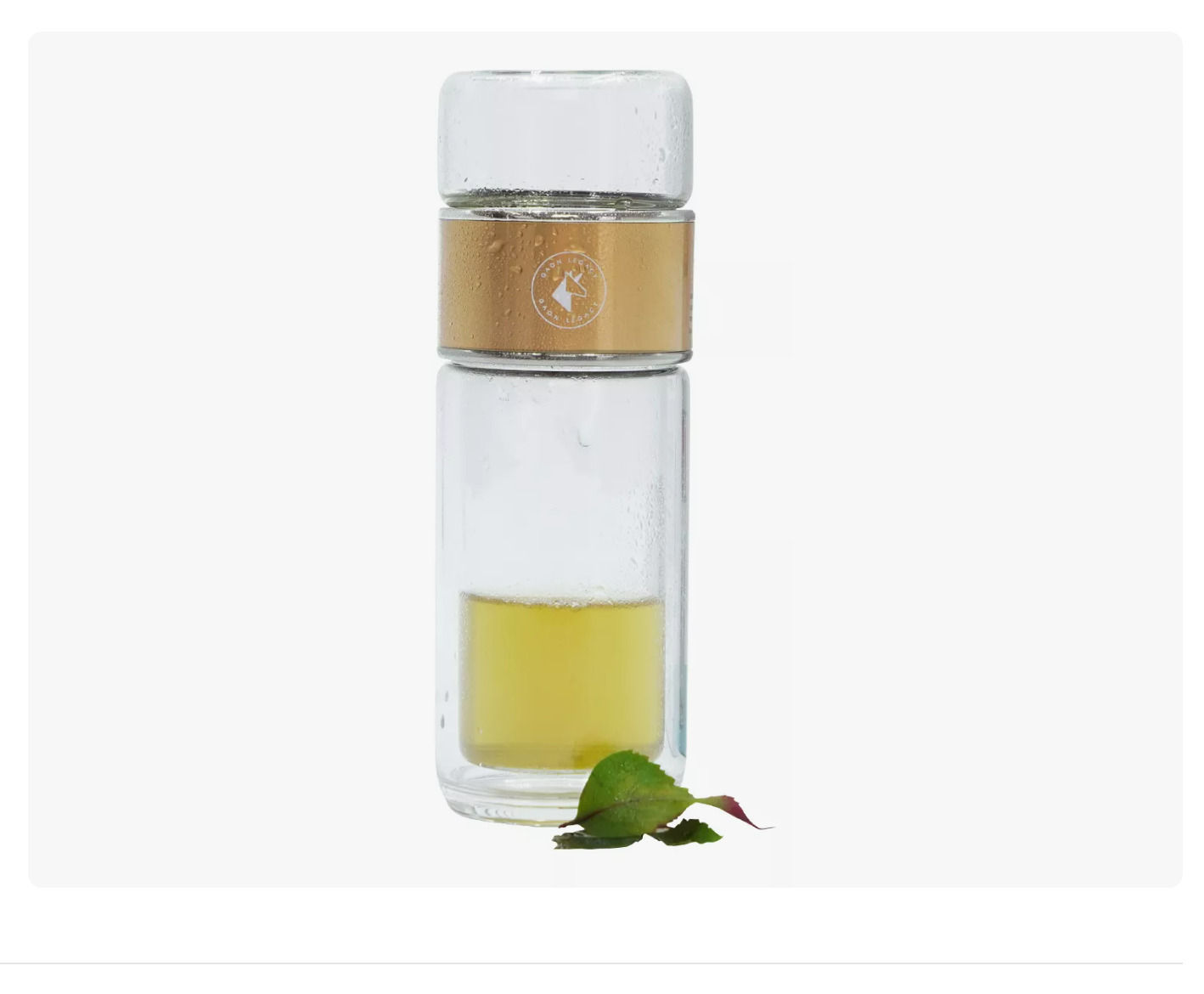 Termo Infusor De Té De Vidrio Botella Doble Pared Portátil Dorado Xtellar