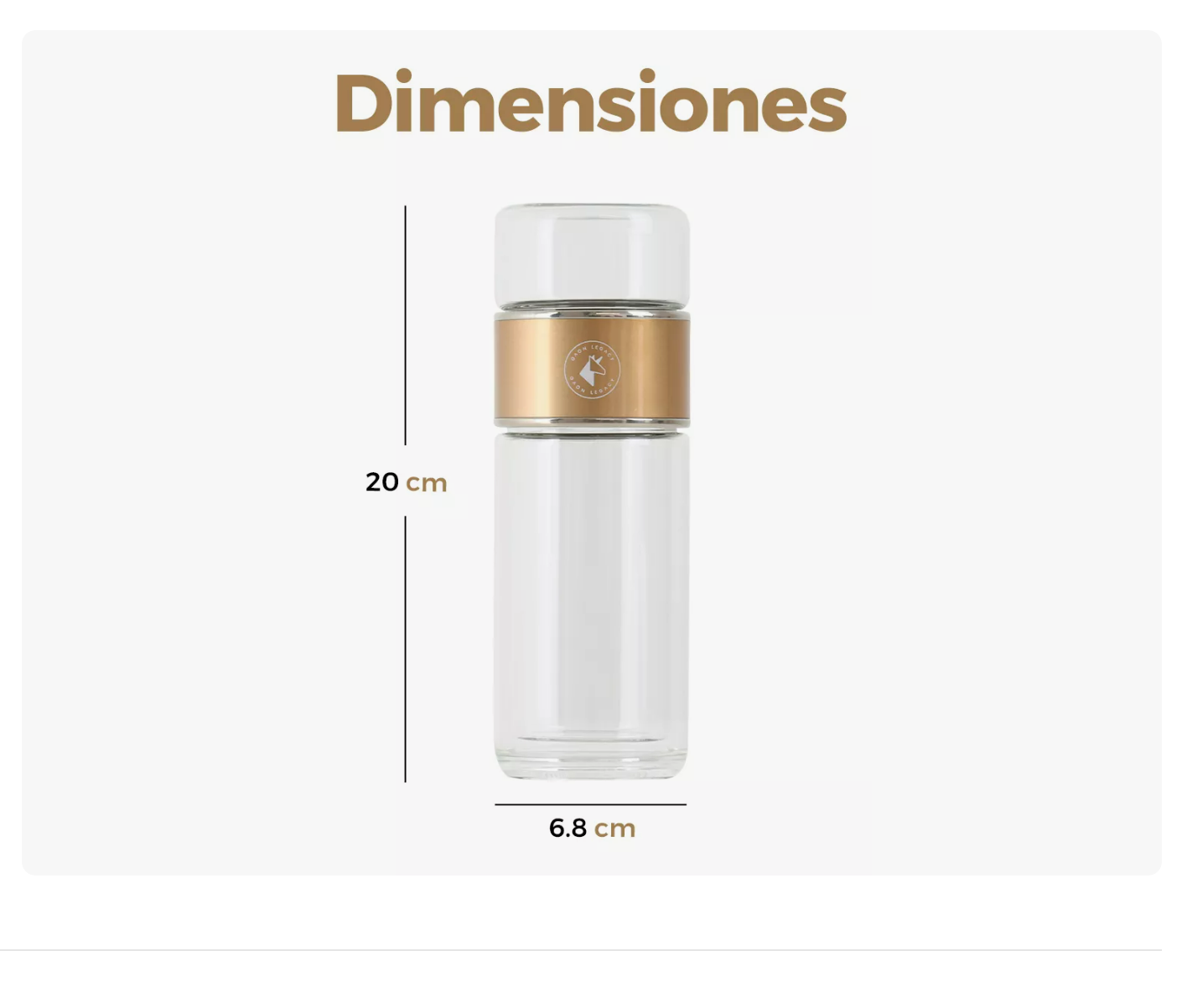 Foto 5 pulgar | Termo Infusor De Té De Vidrio Botella Doble Pared Portátil Dorado Xtellar