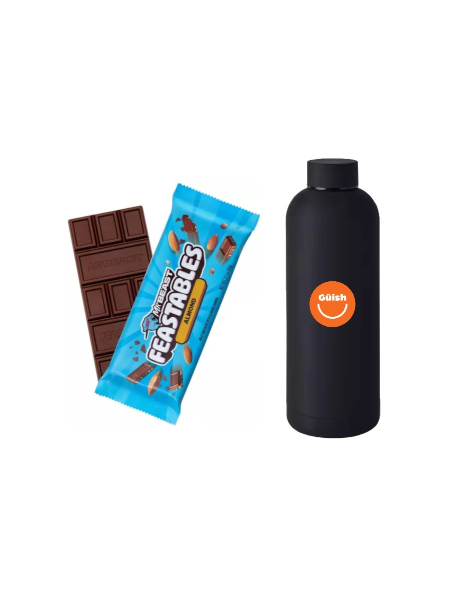 Foto 2 pulgar | Termo Güish + Chocolate Mr. Beast Feastables Almendra 60g