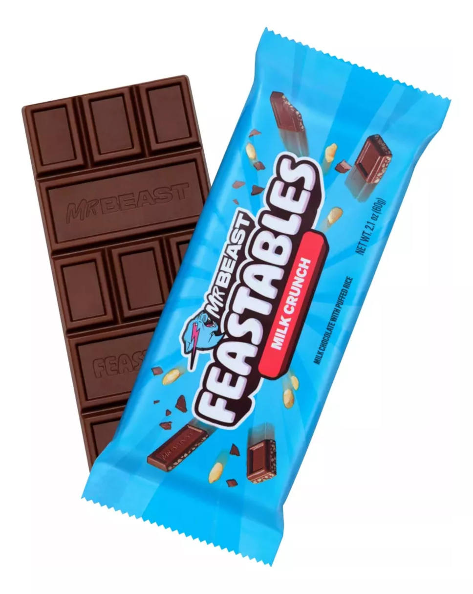Foto 3 pulgar | Termo Güish + Mr Beast Feastables Barra De Chocolate Crunch Sabor60g