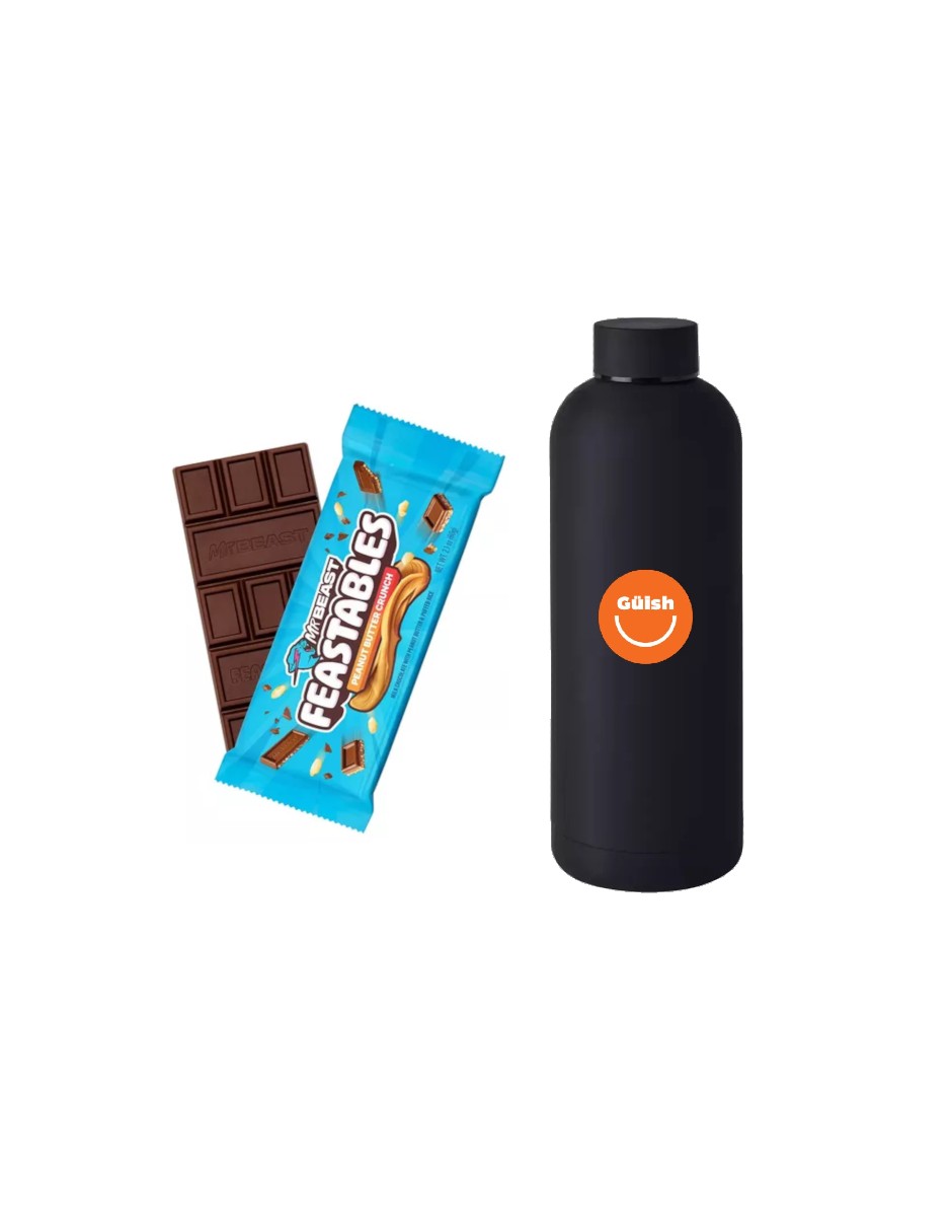 Foto 2 pulgar | Termo Güish  + Mr Beast Chocolate Feastables Sabor Peanut Butter Crunch