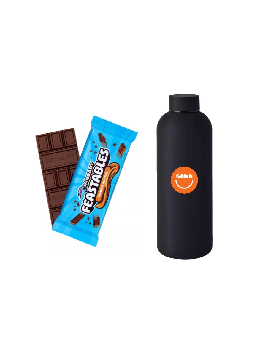 Foto 2 pulgar | Termo Güish + Chocolate C/leche Y Crema Cacahuate Feastables Mr Beast 60 G