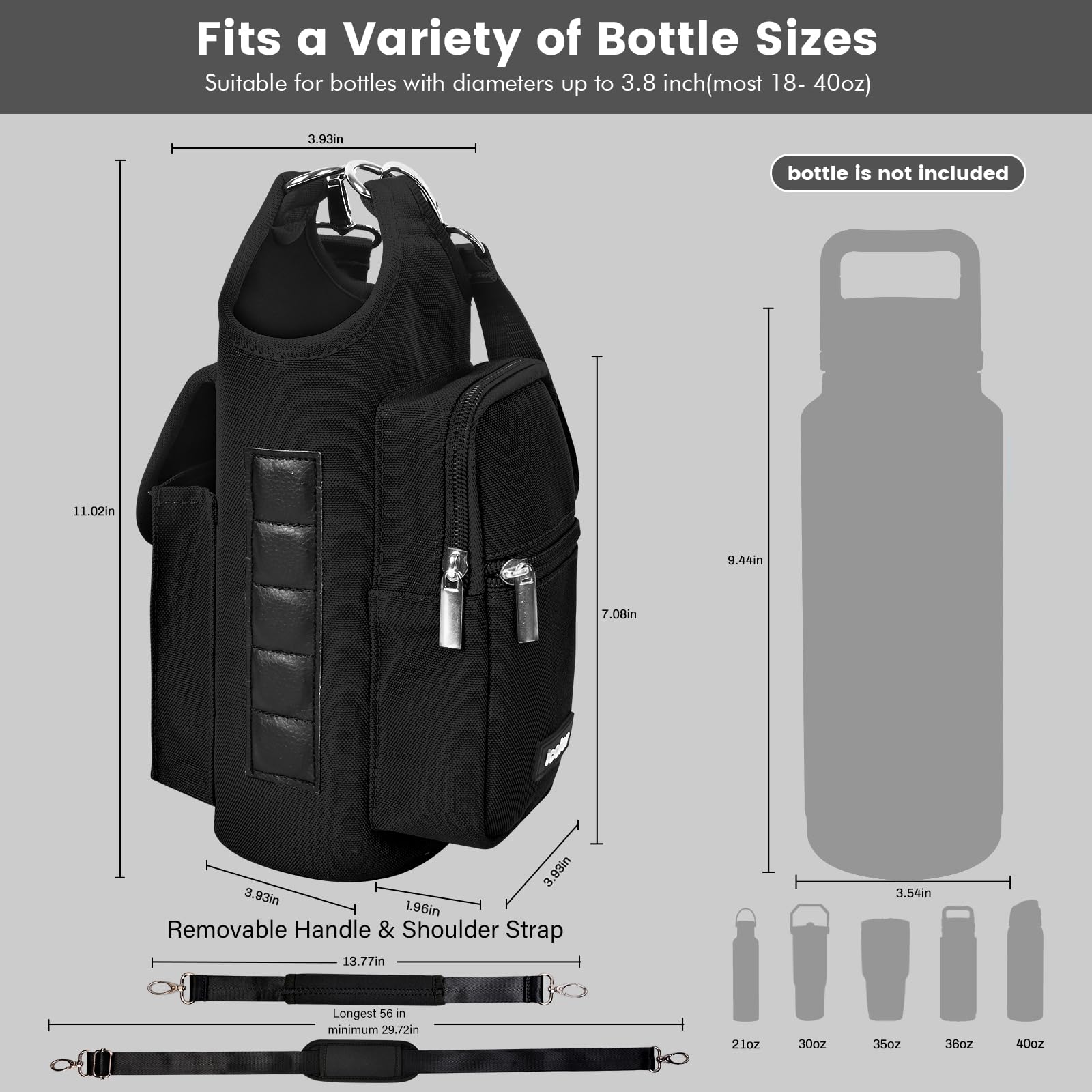 Foto 4 pulgar | Soporte Magnético Para Bolsa De Gimnasio Y Botella De Agua, Color Negro, Nailon - Venta Internacional.
