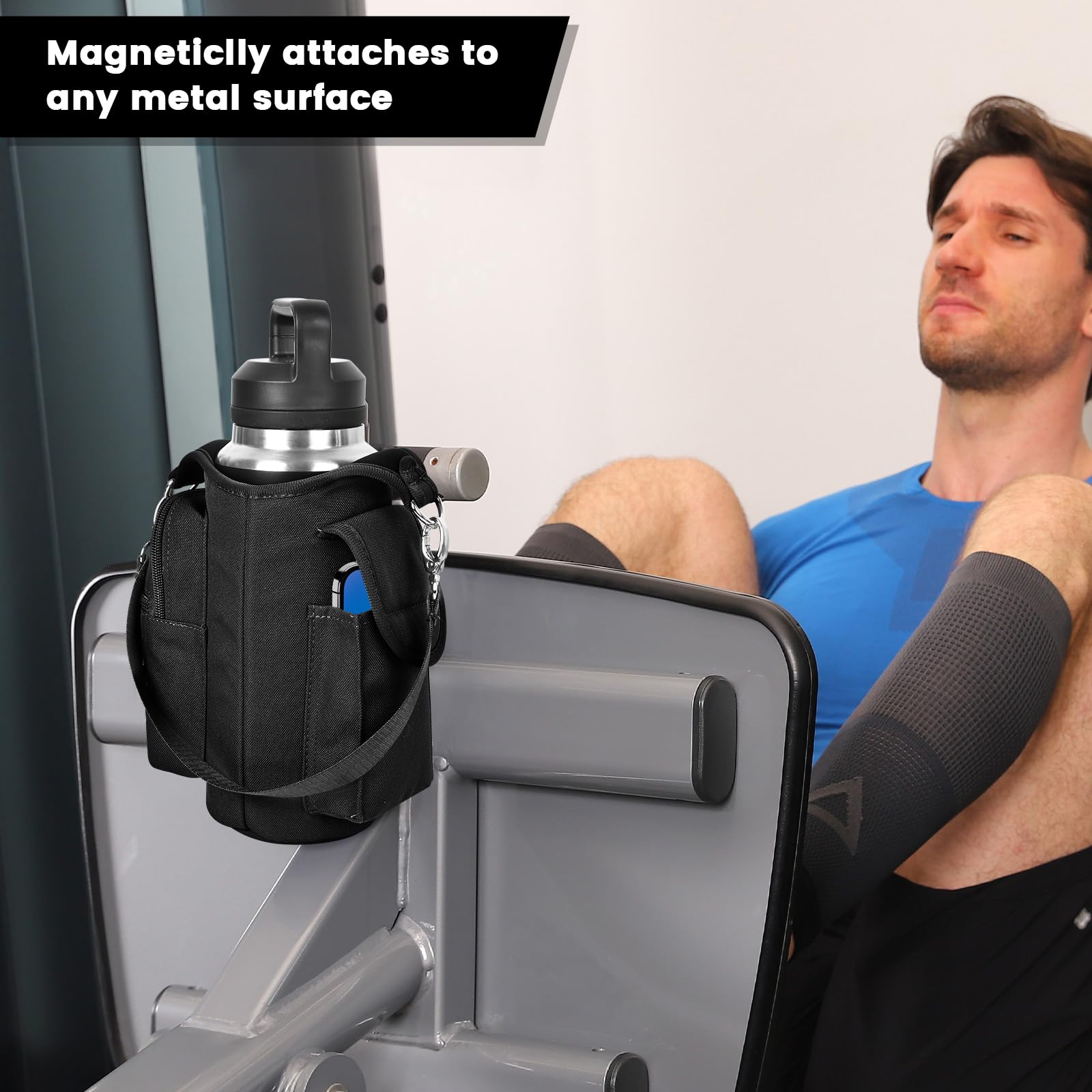 Foto 5 pulgar | Soporte Magnético Para Bolsa De Gimnasio Y Botella De Agua, Color Negro, Nailon - Venta Internacional.
