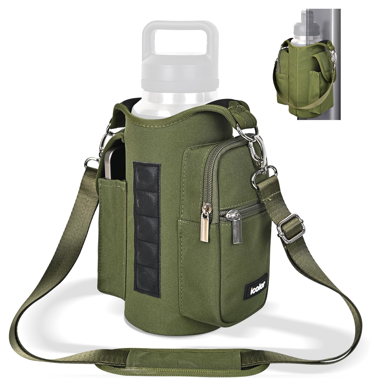 Foto 2 pulgar | Soporte Para Bolsa De Gimnasio Para Botellas De Agua, Icolor, Magnético, Verde Militar - Venta Internacional.