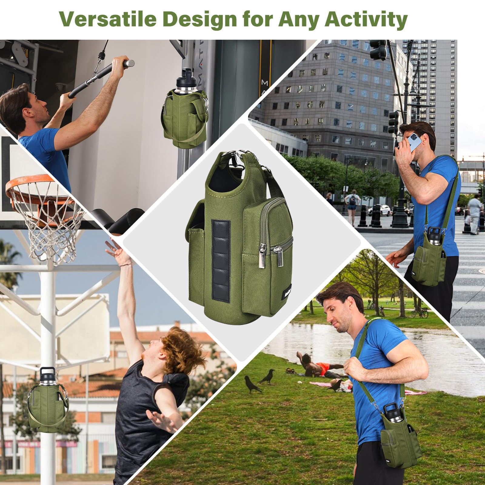 Foto 8 pulgar | Soporte Para Bolsa De Gimnasio Para Botellas De Agua, Icolor, Magnético, Verde Militar - Venta Internacional.