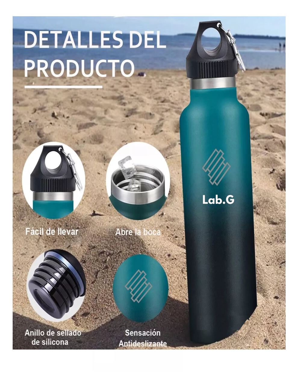 Foto 2 | Taza Termo Botellas Para Agua 700 Ml Verde Oscuro