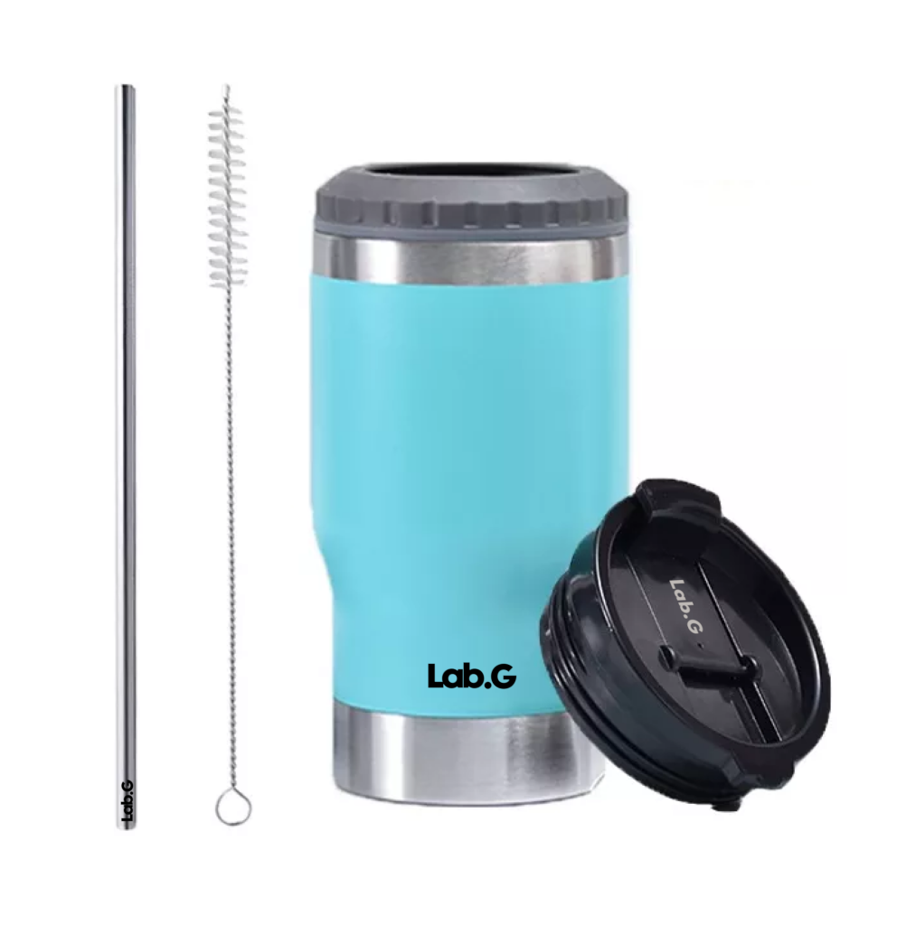 Vaso Térmico 14oz  Portalatas De Cerveza De Acero Inoxidable Azul Claro