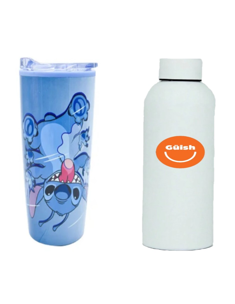 Foto 1 | Termo De Stitch + Termo De Agua Güish